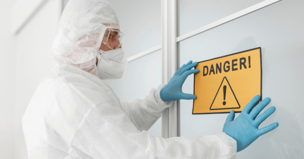 Danger sign at office